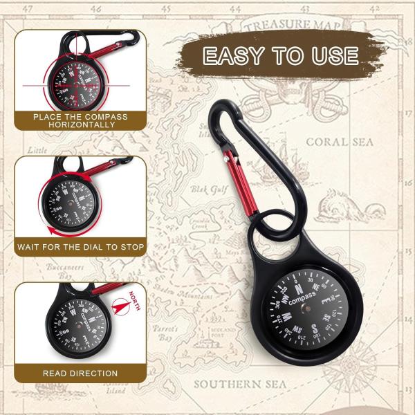 Pocket Compass, Portable Compass Keychain, Upgraded Mini Compass with Waterproof Function, Suitable for Hiking Survival, Mountaineering Camping