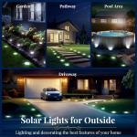 SOLPEX Solar Ground Lights, 16 Pack Solar Lights Outdoor Waterproof, 8 LED Solar Powered Landscape Lighting for Garden Yard Patio Pathway Driveway Walkway (Cool White)