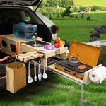 SHIWAGIN Overland Kitchen Slide-Out System, All-in-One Camp Kitchen Box with Sink, Chopping and Cooking Features, Folding Camping Table for SUV, Overlanding &