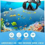 Greatever Dry Snorkel Set - Anti-Fog Scuba Diving Mask with Panoramic Wide View, Professional Snorkeling Gear