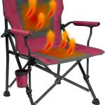 Backyard Expressions Luxury Heated Portable Camp Chair -  Great for Camping, Sports and The Beach