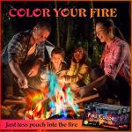 MEKER Fire Color Changing Packets - Fire Pit, Campfires,  Bonfire - Magic Colorful Changing Fire - Perfect Fire Camping Accessories for Kids & Adults (12 Pack)