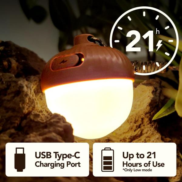 LED Camping Portable USB Rechargeable Night Light for Backpacking, Camping, and Hiking.