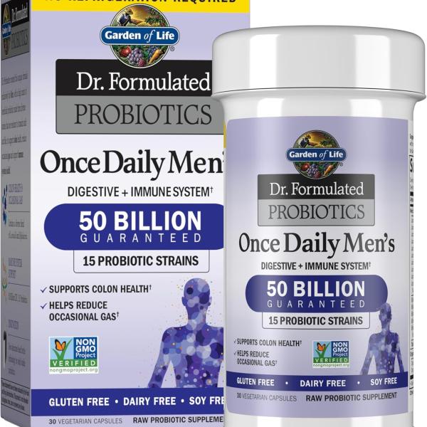 Garden of Life Once Daily Men’s Probiotic & Prebiotic Supplement – 30 Capsules