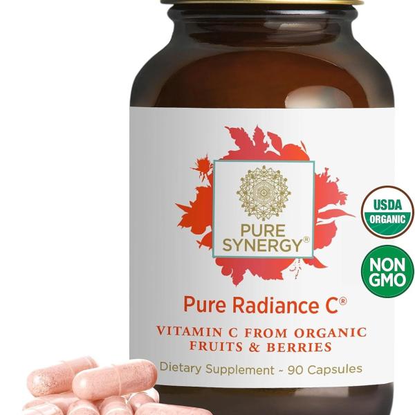 PURE SYNERGY Pure Radiance C Organic Vitamin C Capsules Immune & Collagen Support