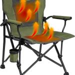 Backyard Expressions Luxury Heated Portable Camp Chair -  Great for Camping, Sports and The Beach