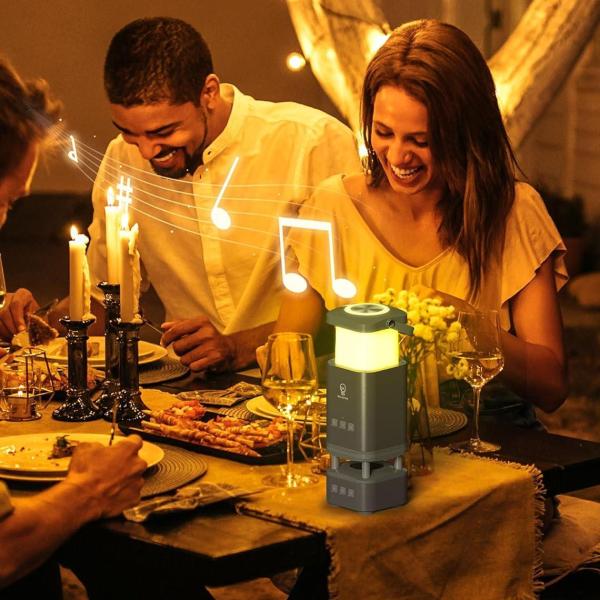 LED Camping Lantern Rechargeable, LED Lanterns with Bluetooth Speaker, RGB Camping Light, 10000mAh Power Bank, 4 Lighting Modes, IP44 Waterproof,