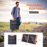 Upgraded 100W Portable Solar Panel for Power Station, Monocrystalline Foldable 100 Watt 18V Solar Panel Charger for Camping, High Efficiency IP65 Waterproof for Outdoor