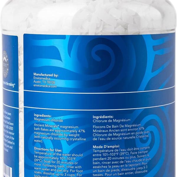 Ancient Minerals Magnesium Bath Flakes Premium Zechstein Magnesium Chloride for Relaxation Wellness & Muscle Recovery (4.4 lb)