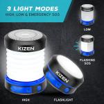 KIZEN Solar Camping Lantern - Collapsible, Rechargeable LED Lantern