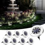 SOLPEX Solar Ground Lights, 16 Pack Solar Lights Outdoor Waterproof, 8 LED Solar Powered Landscape Lighting for Garden Yard Patio Pathway Driveway Walkway (Cool White)