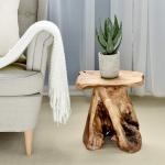 WELLAND Tree Stump Stool 14" Natural Live Edge Side Table Cedar Stump Mushroom Stool for Indoor & Outdoor Use