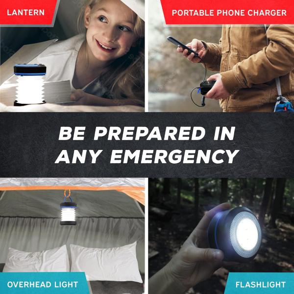 KIZEN Solar Camping Lantern - Collapsible, Rechargeable LED Lantern