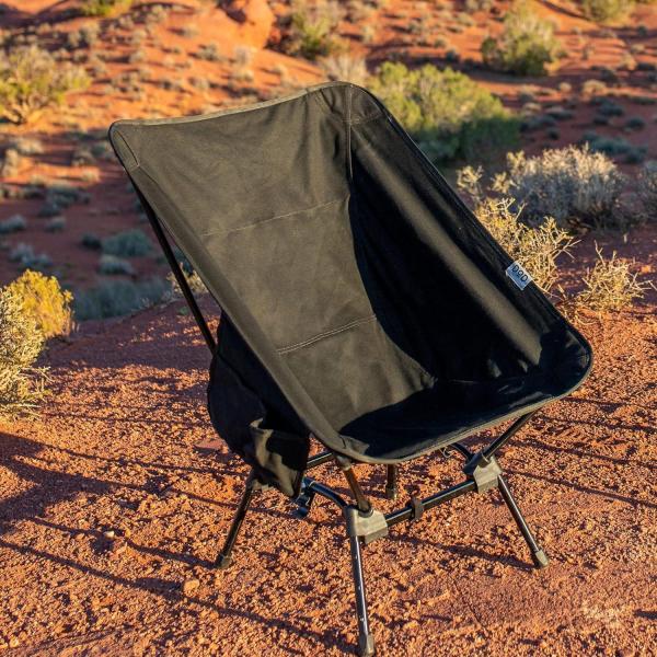 DOD Sugoi Chair - A Portable Camping and Backpacking Chair - Adjustable to The Ideal Height and Seating - Angle for Any Outdoor Activity - Black