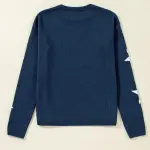 Star Round Neck Long Sleeve Sweater