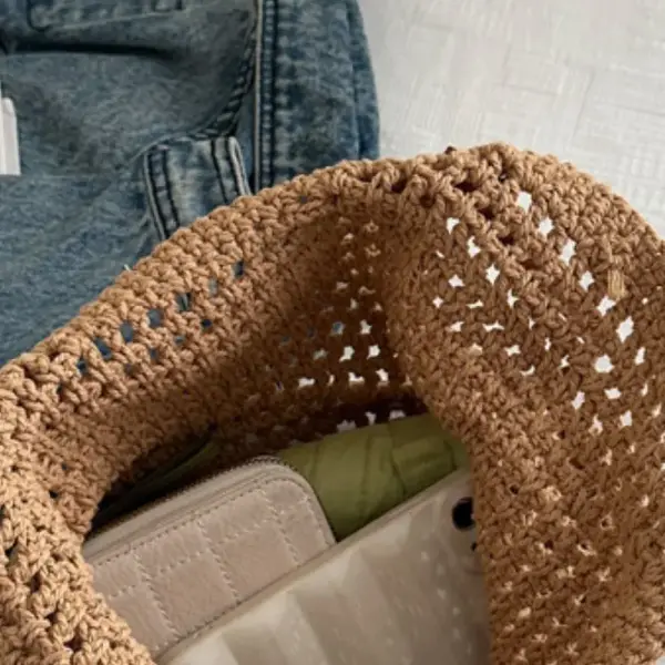 Handcrafted Openwork Woven Tote Bag