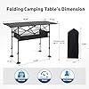 ALPHA CAMP Camping Table Folding Outdoor Table with Adjustable Height, Large Storage Bag and Carrying Bag, Portable Aluminum Table for Indoor & Outdoor Picnic BBQ Backyards Beach